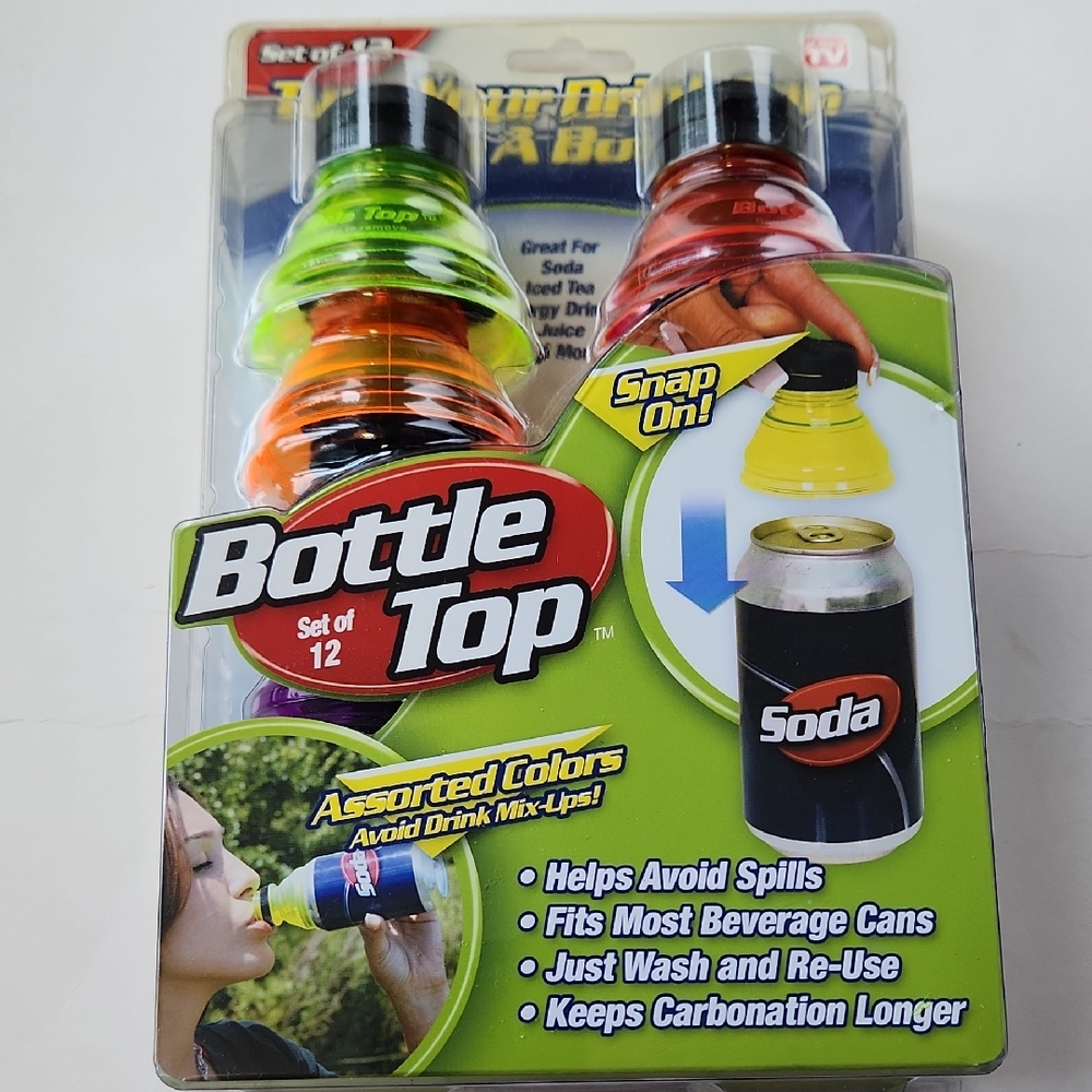 Bottle Top Assorted Colors Set of 12 /New Without Tag